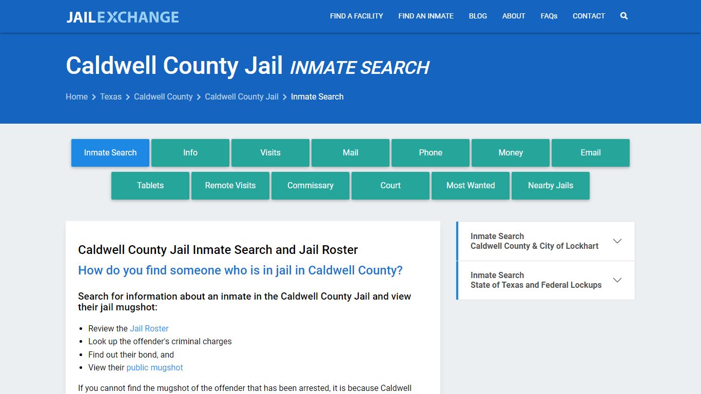 Inmate Search: Roster & Mugshots - Caldwell County Jail, TX